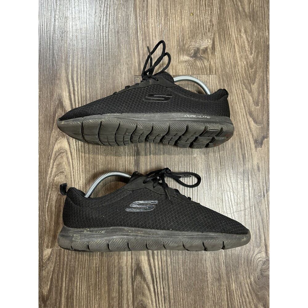 Skechers Shoes Womens 10 Flex‎ Appeal 3.0 Low Top Sneakers Black Fabric SN 12775